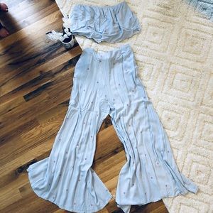 Jaase Two Piece Crop Tube Top and Pants Set Size L